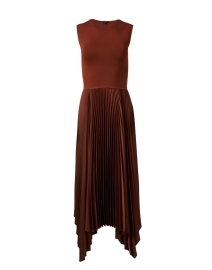 Dera Mahogany Brown Pleated Dress