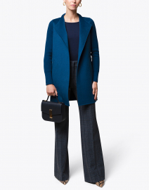 Look image thumbnail - Kinross - Winter Teal Blue Wool Cashmere Coat