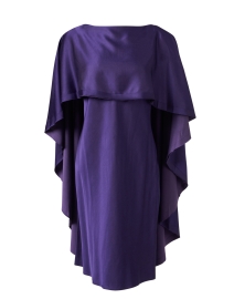 Purple Crepe Cape Sheath Dress