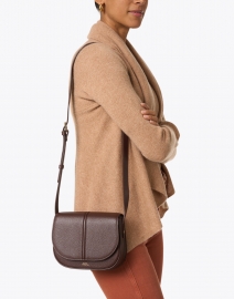 Look image thumbnail - A.P.C. - Betty Dark Brown Grained Leather Crossbody Bag