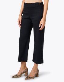 Front image thumbnail - Vince - Black Wool Cropped Flare Pant