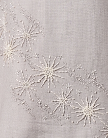 Fabric image thumbnail - Janavi - Grey Embroidered Merino Wool Scarf 