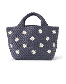 Product image thumbnail - Naghedi - St. Barths Small Grey Daisy Woven Handbag