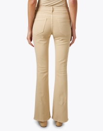 Back image thumbnail - Mother - The Weekender Beige Stretch Flare Jean