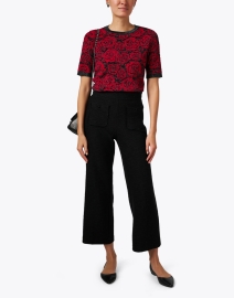 Look image thumbnail - Marc Cain - Red Rose Print Knit Top