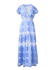 Product image thumbnail - Temptation Positano - Blue Print Linen Maxi Dress