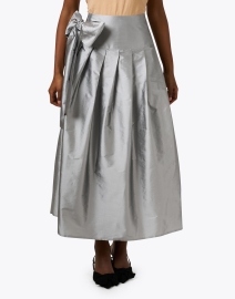 Front image thumbnail - Connie Roberson - Silver Taffeta Wrap Skirt
