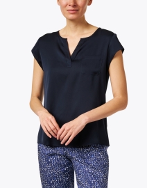 Front image thumbnail - Repeat Cashmere - Navy Silk Blouse
