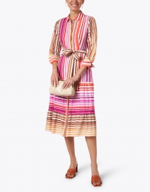 Kobi Halperin - Constance Pink Stripe Cotton Silk Dress 