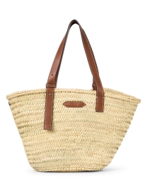 Product image thumbnail - Poolside - Essaouria Brown Woven Palm Tote Bag