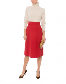 Adriana Red Wool Skirt