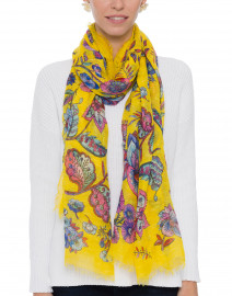 Yellow Multi Floral Print Scarf