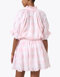 Back image thumbnail - Juliet Dunn - Blouson Pink Print Dress