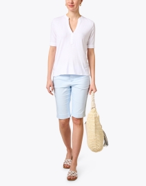 Look image thumbnail - Majestic Filatures - White Soft Touch Henley Top