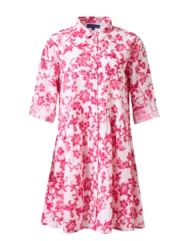 Product image thumbnail - Ro's Garden - Deauville Pink and White Print Shirt Dress