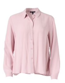 Pink Silk Crepe Button Up