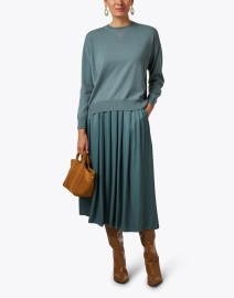 Look image thumbnail - Peserico - Green Wool Silk Cashmere Sweater