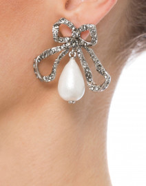 Pearl Drop Bow Earrings