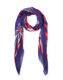Purple and Red Abstract Floral Printed Scarf