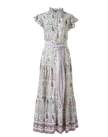 Green and Pink Paisley Cotton Dress