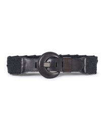 Product image thumbnail - Gavazzeni -  Naxos Black Stretch Woven Leather Belt