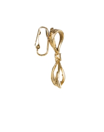 Front image thumbnail - Oscar de la Renta - Gold Bow Clip Earrings