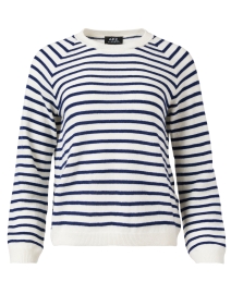 Lilas White and Blue Striped Wool Sweater