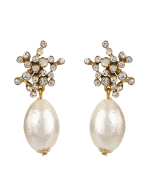 Product image thumbnail - Oscar de la Renta -  Turbillion Crystal and Pearl Drop Earrings