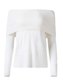 Product image thumbnail - Max Mara Leisure - Tiglio White Wool Off The Shoulder Sweater