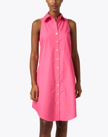 Front image thumbnail - Finley - Swing Pink Cotton Shirt Dress