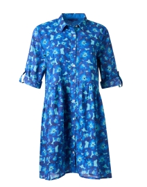 Deauville Blue Floral Print Shirt Dress