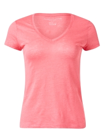 Coral Pink Stretch Linen Tee