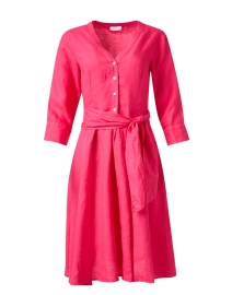 Product image thumbnail - Rosso35 - Pink Linen Shirt Dress