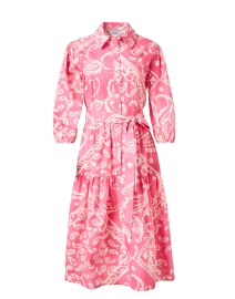 Cassie Pink Print Cotton Shirt Dress