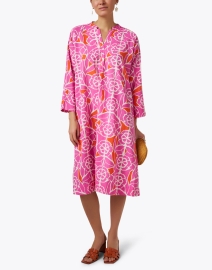 Look image thumbnail - Ro's Garden - Isaura Pink Print Dress