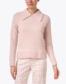 Front image thumbnail - Madeleine Thompson - Isidore Pink Collared Sweater