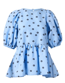 Liw Blue Print Peplum Blouse