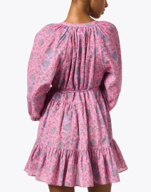 Back image thumbnail - Apiece Apart - Mitte Pink Floral Cotton Dress
