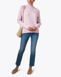 Look image thumbnail - Allude - Lilac Wool Cashmere Mock Neck Sweater