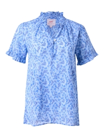 Ebisu Blue Floral Cotton Top
