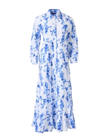 Jinette Blue and White Floral Maxi Dress