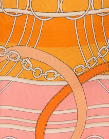 Rani Arabella - Orange Silk Cashmere Saddle Print Poncho
