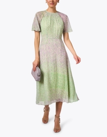 Look image thumbnail - L.K. Bennett - Elowen Purple and Green Georgette Dress