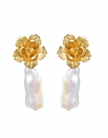 Monet Gold and Pearl Drop Earrings