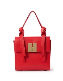 Product image thumbnail - Ines de la Fressange - Beatrice Red Leather Buckle Handbag