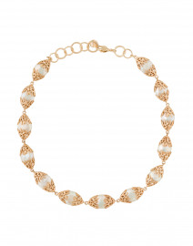 Coin Pearl and Gold Coral Necklace