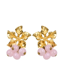 Product image thumbnail - Peracas - Gold and Pink Magnolia Earrings