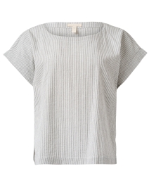 Product image thumbnail - Eileen Fisher - White Striped Cotton Shirt