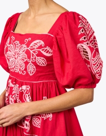 Extra_1 image thumbnail - Farm Rio - Red Floral Embroidered Dress