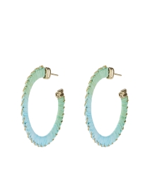 Product image thumbnail - Gas Bijoux - Belo Blue Raffia Hoop Earrings